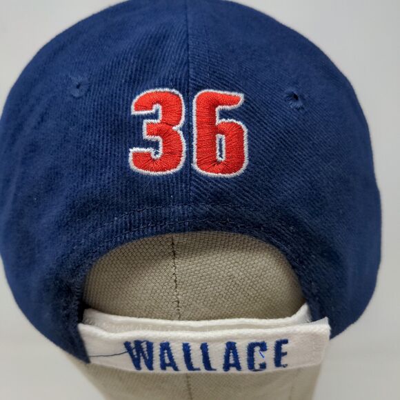 Detroit Pistons Men's NBA Ben Wallace Strapback Hat Blue White Embroidered #36 - Picture 9 of 12